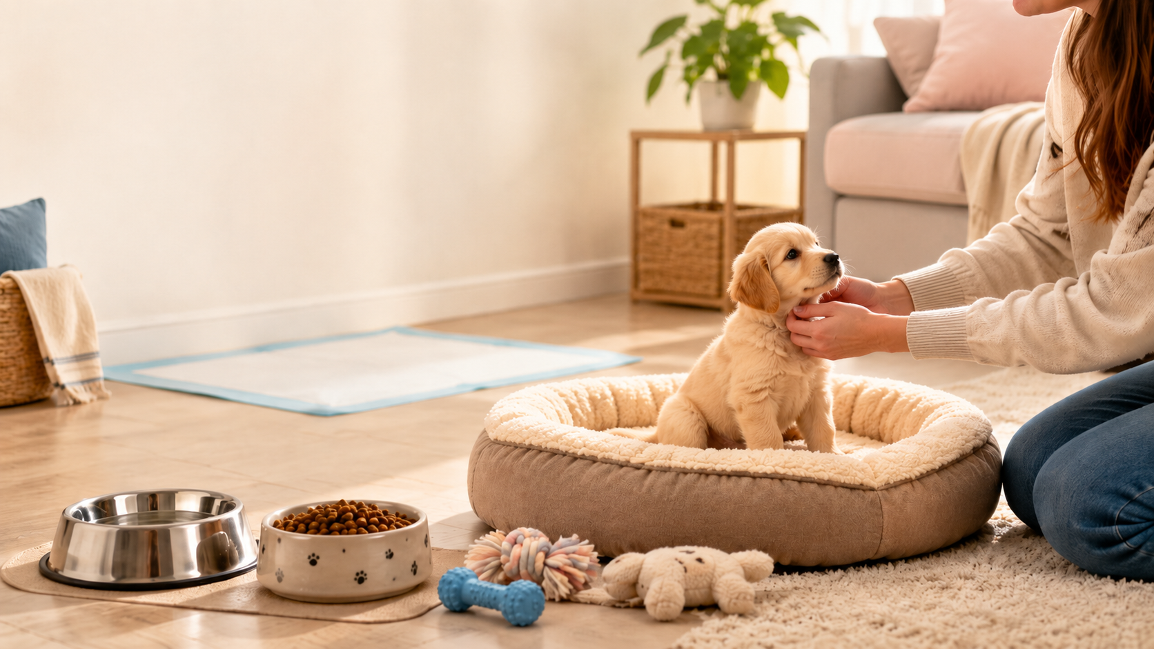 How to care for a puppy during the first few days at home